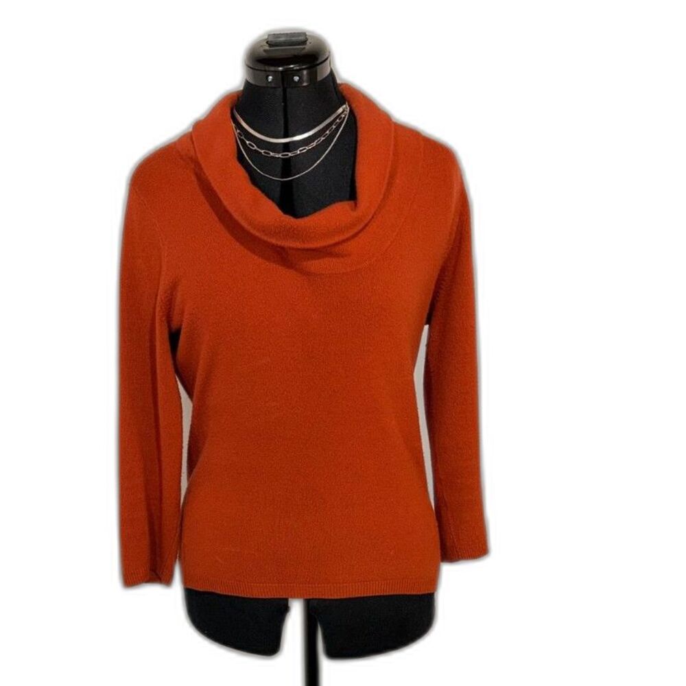 New York & Company Orange Cowl Neck Sweater